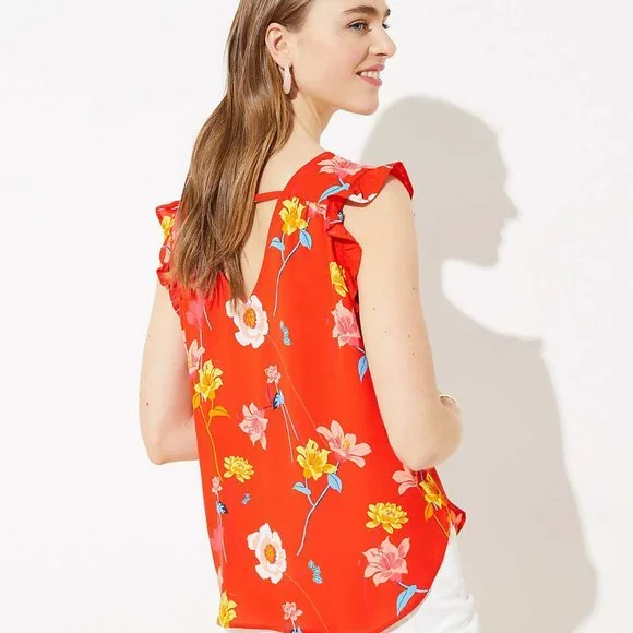 LOFT | Lily Bar Back Flutter Shell - Picture 2 of 6